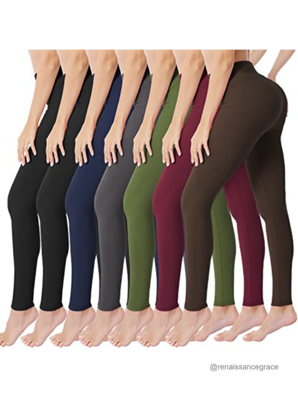 High Waisted Polyester Blend Leggings Women Full Length & Capri